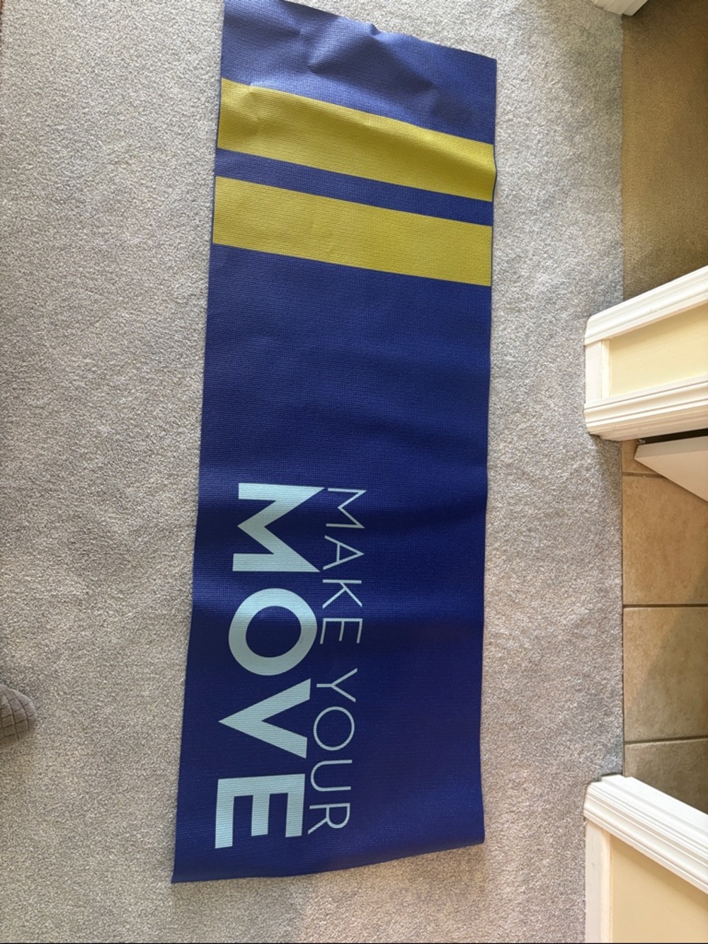 Blue and Yellow 'Make Your Move' Fitness Mat